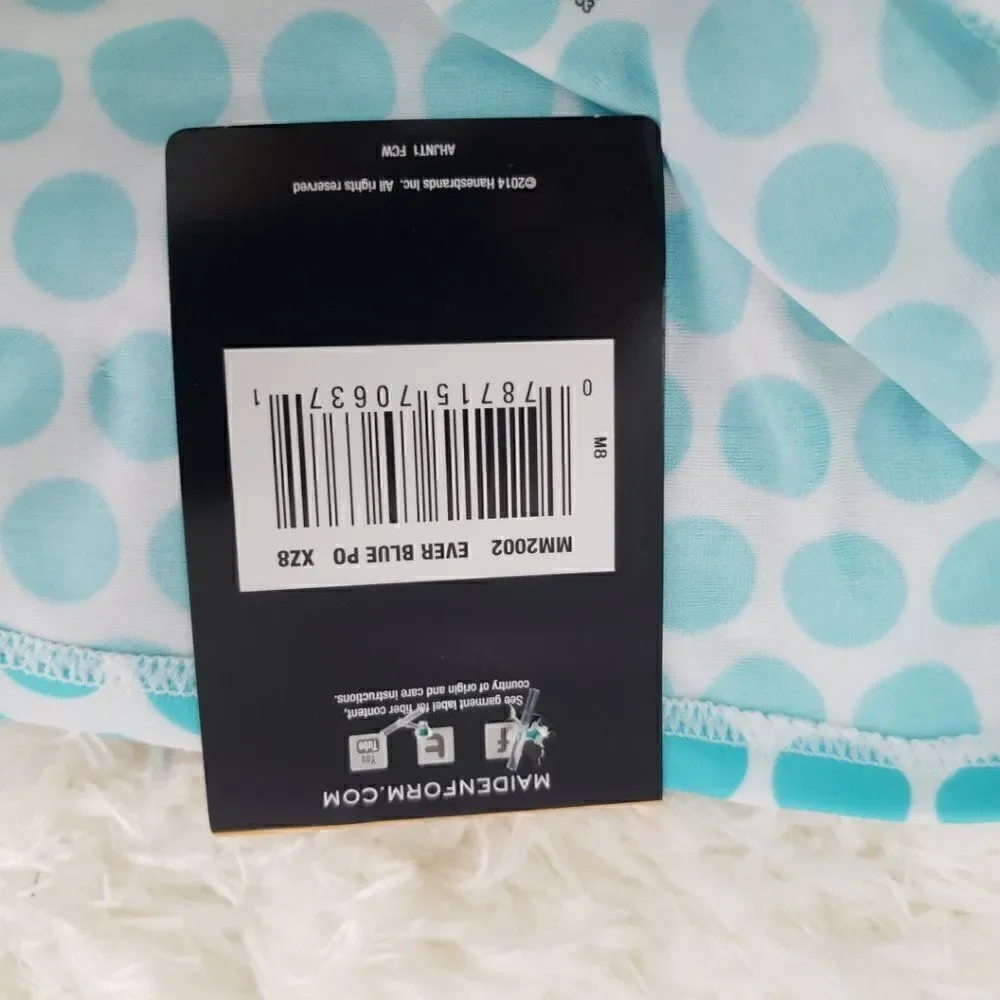 MAIDENFORM White Blue Dots Hipster SMALL NWT